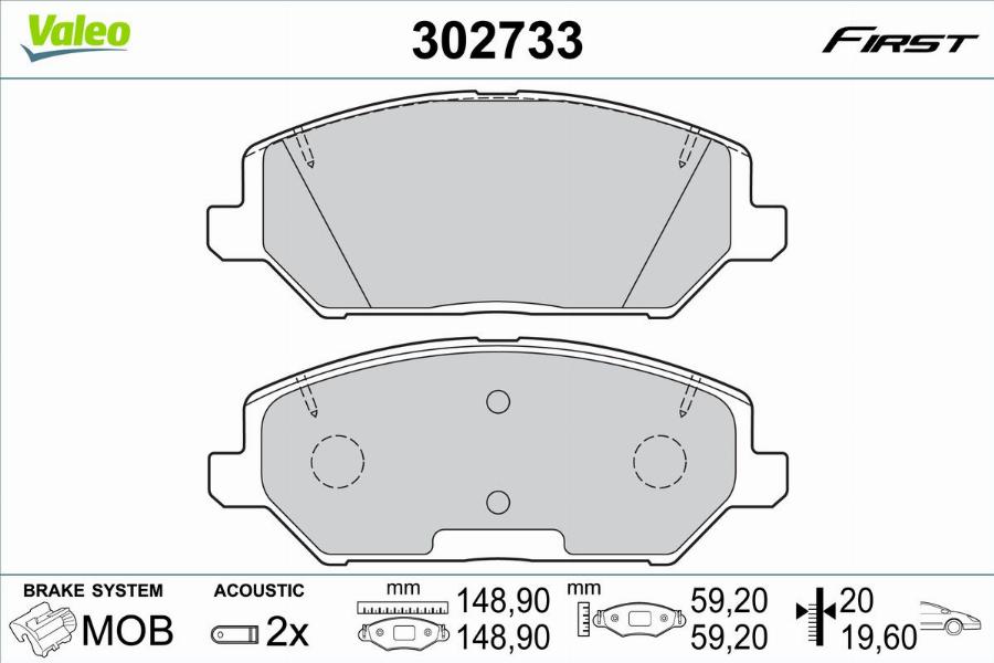 Valeo 302733 - Kit pastiglie freno, Freno a disco www.autoricambit.com