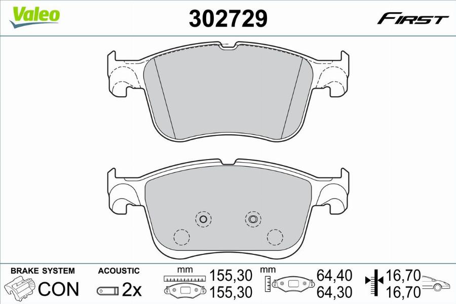 Valeo 302729 - Kit pastiglie freno, Freno a disco www.autoricambit.com