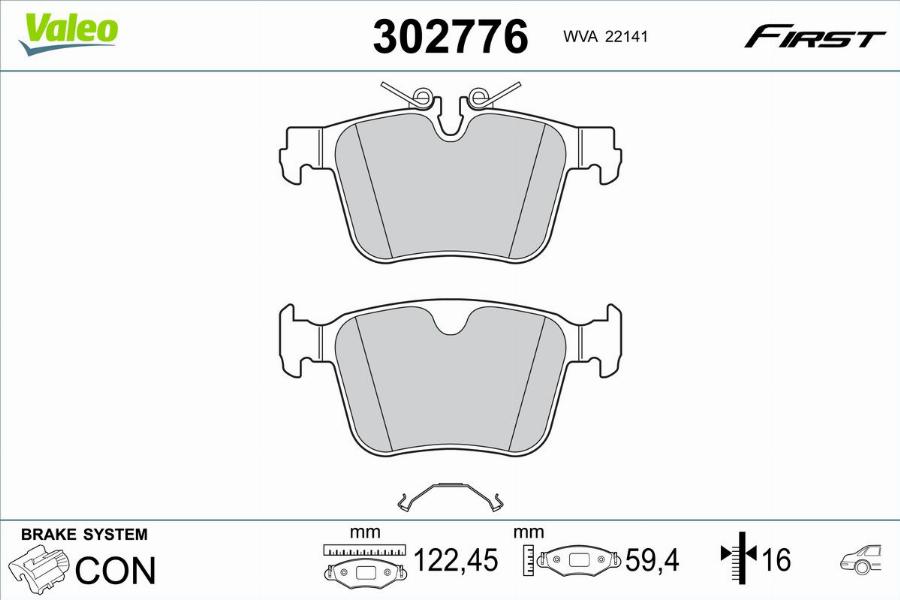 Valeo 302776 - Kit pastiglie freno, Freno a disco www.autoricambit.com