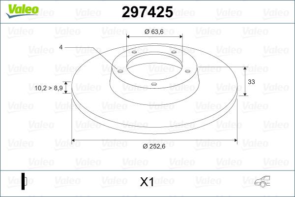 Valeo 297425 - Discofreno www.autoricambit.com