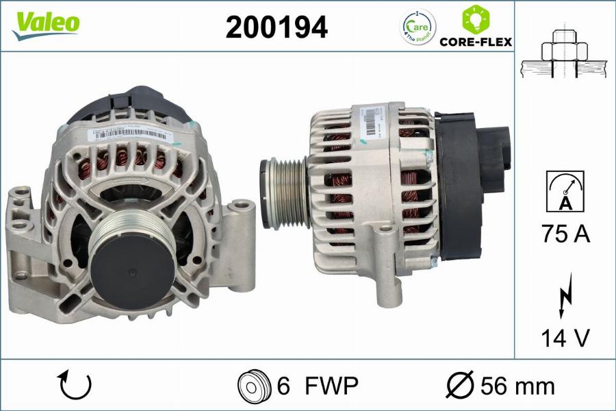 Valeo 200194 - Alternatore www.autoricambit.com