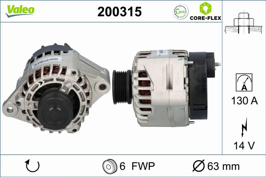 Valeo 200315 - Alternatore www.autoricambit.com