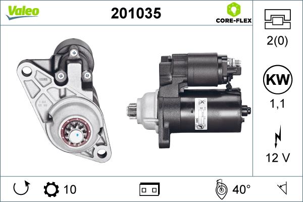 Valeo 201035 - Motorino d'avviamento www.autoricambit.com