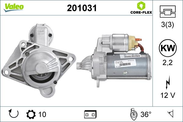 Valeo 201031 - Motorino d'avviamento www.autoricambit.com