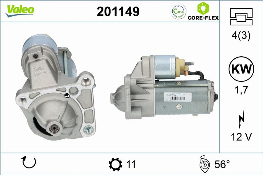 Valeo 201149 - Motorino d'avviamento www.autoricambit.com