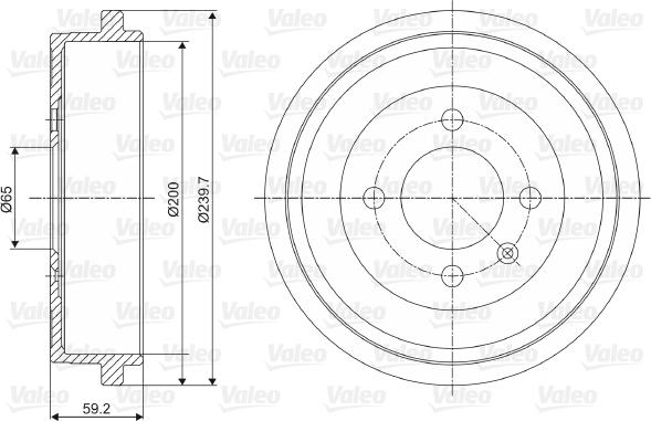 Valeo 237096 - Tamburo freno www.autoricambit.com