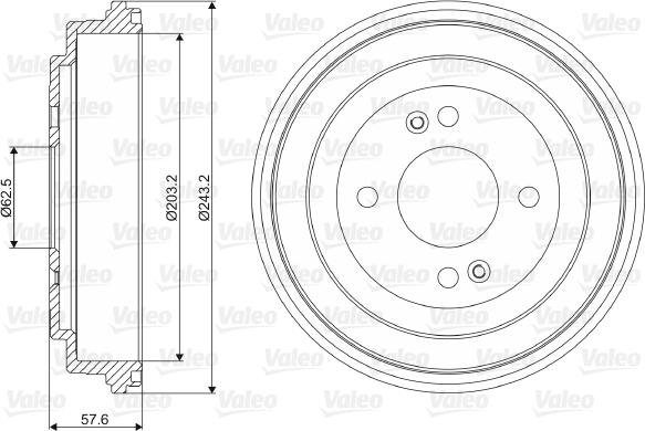 Valeo 237091 - Tamburo freno www.autoricambit.com