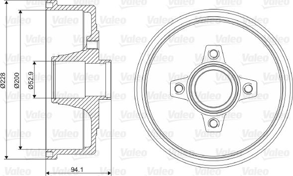 Valeo 237098 - Tamburo freno www.autoricambit.com