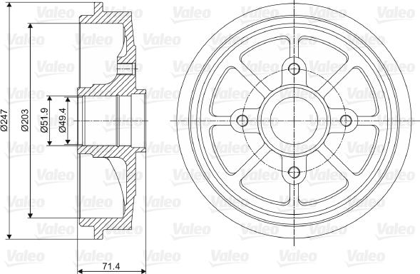 Valeo 237097 - Tamburo freno www.autoricambit.com