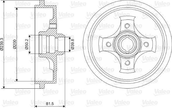 Valeo 237049 - Tamburo freno www.autoricambit.com