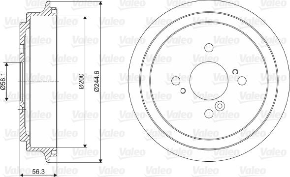 Valeo 237044 - Tamburo freno www.autoricambit.com