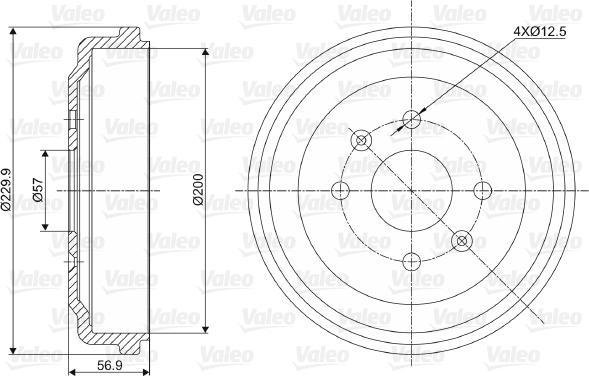 Valeo 237041 - Tamburo freno www.autoricambit.com