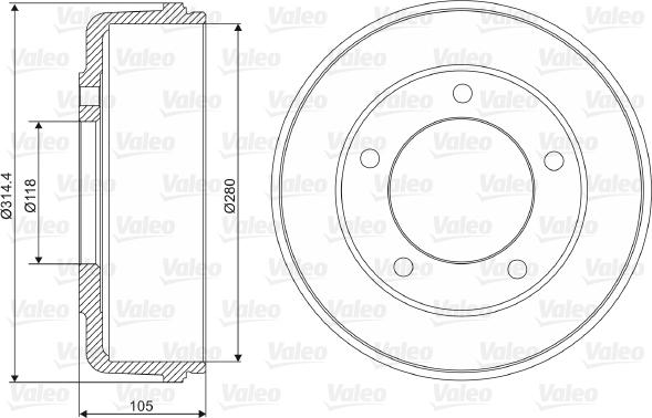 Valeo 237048 - Tamburo freno www.autoricambit.com