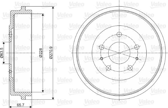 Valeo 237069 - Tamburo freno www.autoricambit.com