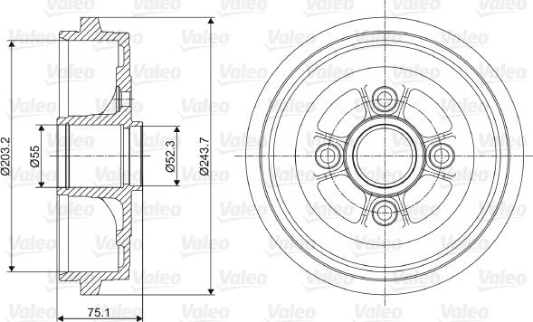 Valeo 237062 - Tamburo freno www.autoricambit.com