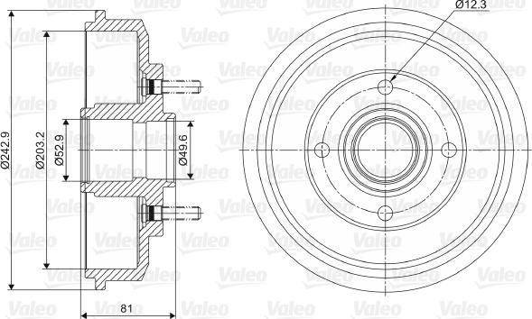 Valeo 237012 - Tamburo freno www.autoricambit.com