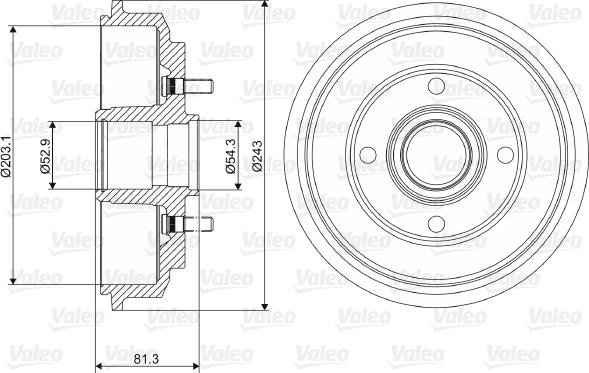 Valeo 237088 - Tamburo freno www.autoricambit.com