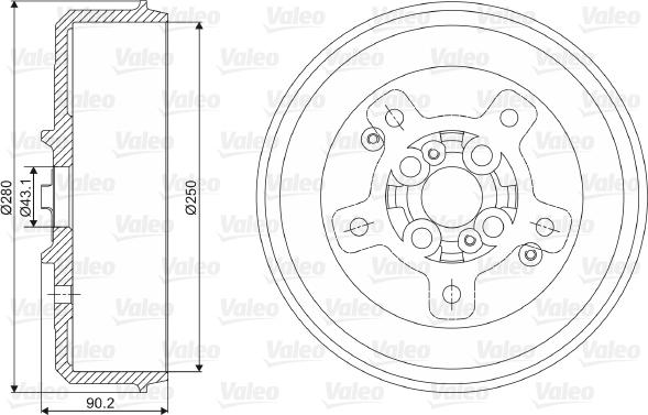 Valeo 237087 - Tamburo freno www.autoricambit.com