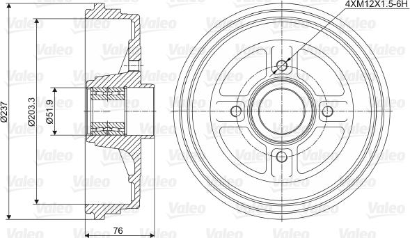 Valeo 237034 - Tamburo freno www.autoricambit.com