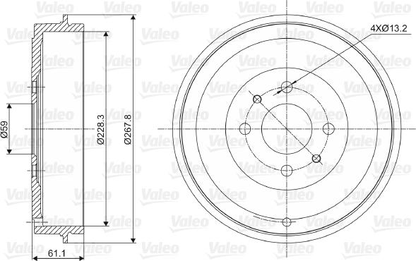 Valeo 237036 - Tamburo freno www.autoricambit.com