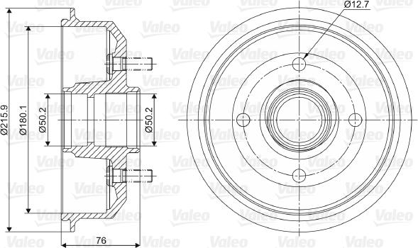 Valeo 237032 - Tamburo freno www.autoricambit.com