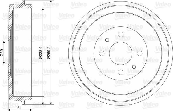 Valeo 237037 - Tamburo freno www.autoricambit.com