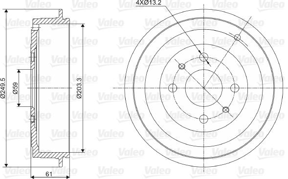 Valeo 237021 - Tamburo freno www.autoricambit.com