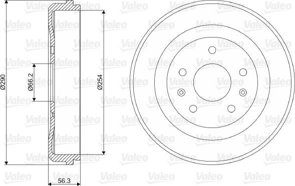 Valeo 237074 - Tamburo freno www.autoricambit.com