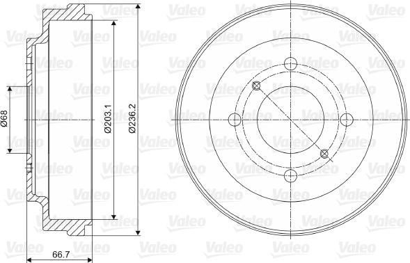 Valeo 237115 - Tamburo freno www.autoricambit.com