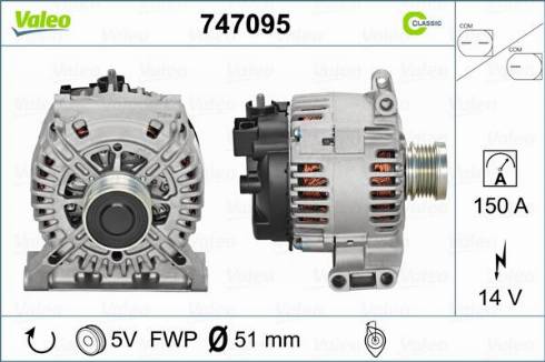 Valeo 747095 - Alternatore www.autoricambit.com