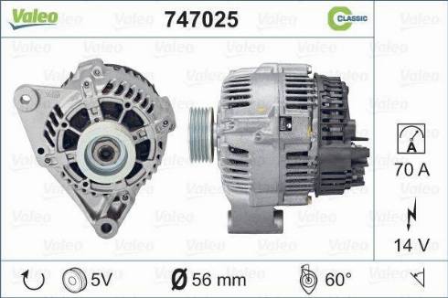 Valeo 747025 - Alternatore www.autoricambit.com