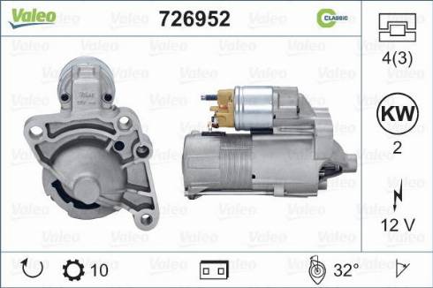 Valeo 726952 - Motorino d'avviamento www.autoricambit.com