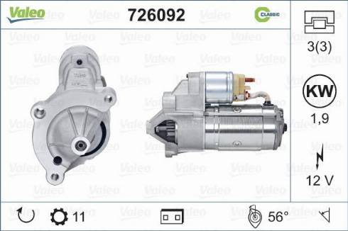 Valeo 726092 - Motorino d'avviamento www.autoricambit.com