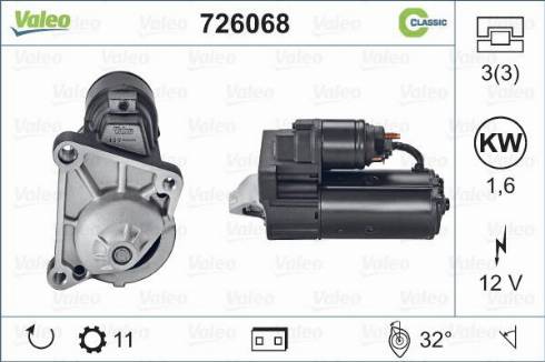 Valeo 726068 - Motorino d'avviamento www.autoricambit.com