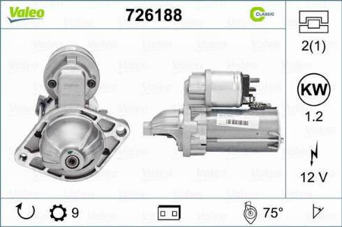 Valeo 726188 - Motorino d'avviamento www.autoricambit.com