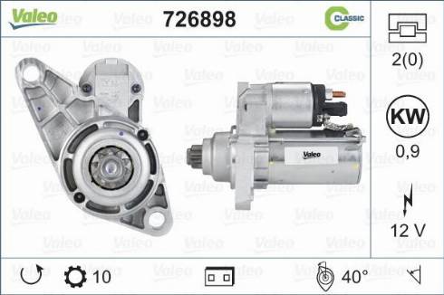 Valeo 726898 - Motorino d'avviamento www.autoricambit.com