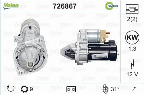 Valeo 726867 - Motorino d'avviamento www.autoricambit.com