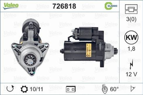 Valeo 726818 - Motorino d'avviamento www.autoricambit.com