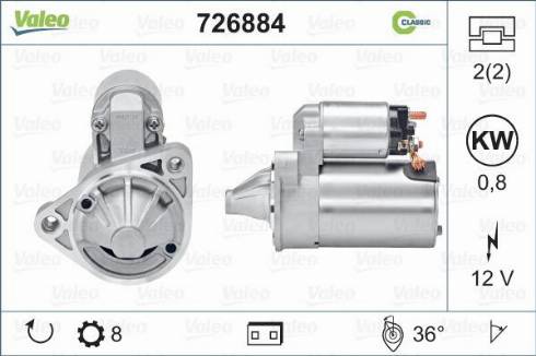 Valeo 726884 - Motorino d'avviamento www.autoricambit.com