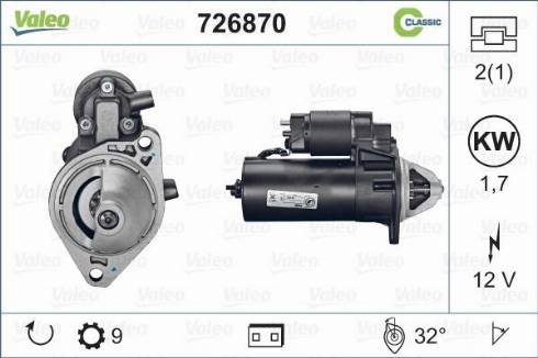 Valeo 726870 - Motorino d'avviamento www.autoricambit.com