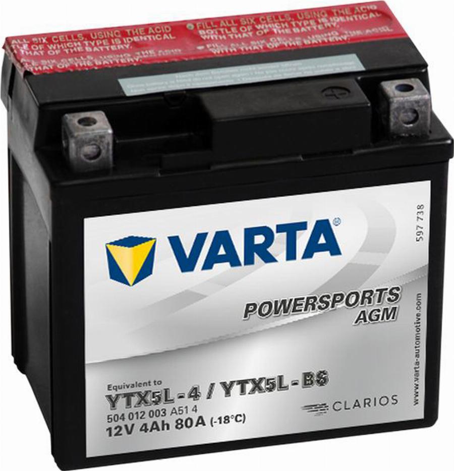 Varta 504012003 - Batteria avviamento www.autoricambit.com