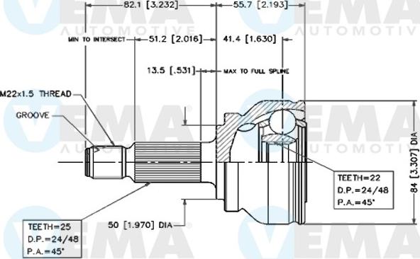 VEMA 18402 - Kit giunti, Semiasse www.autoricambit.com