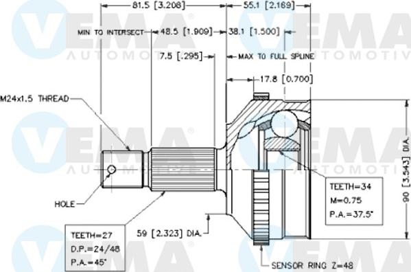 VEMA 18556 - Kit giunti, Semiasse www.autoricambit.com