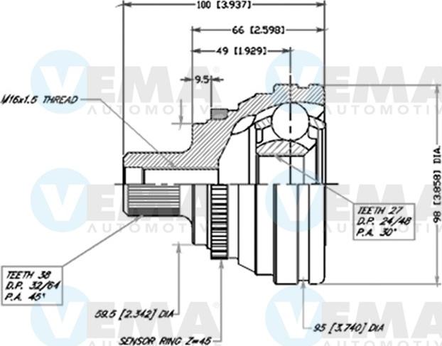 VEMA 18569 - Kit giunti, Semiasse www.autoricambit.com