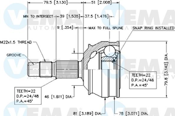 VEMA 18583 - Kit giunti, Semiasse www.autoricambit.com