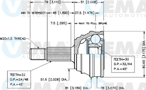 VEMA 18574 - Kit giunti, Semiasse www.autoricambit.com