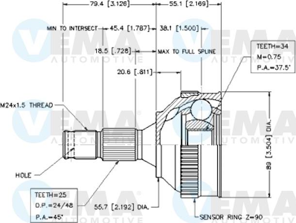 VEMA 18575 - Kit giunti, Semiasse www.autoricambit.com