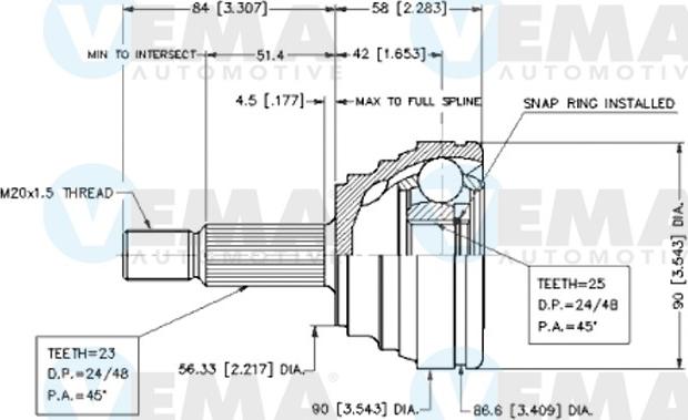 VEMA 18570 - Kit giunti, Semiasse www.autoricambit.com