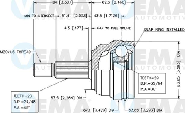 VEMA 18573 - Kit giunti, Semiasse www.autoricambit.com