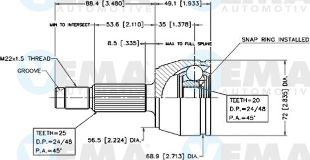 VEMA 18663 - Kit giunti, Semiasse www.autoricambit.com